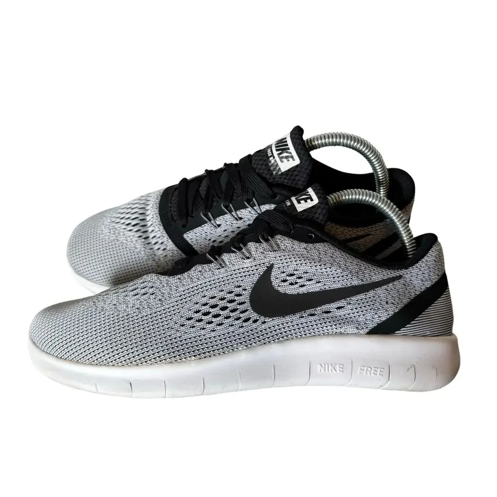 Nike Free RN Running Sneakers Youth 7 Women’s 7.5 Grey Black Athletic Gym Shoes